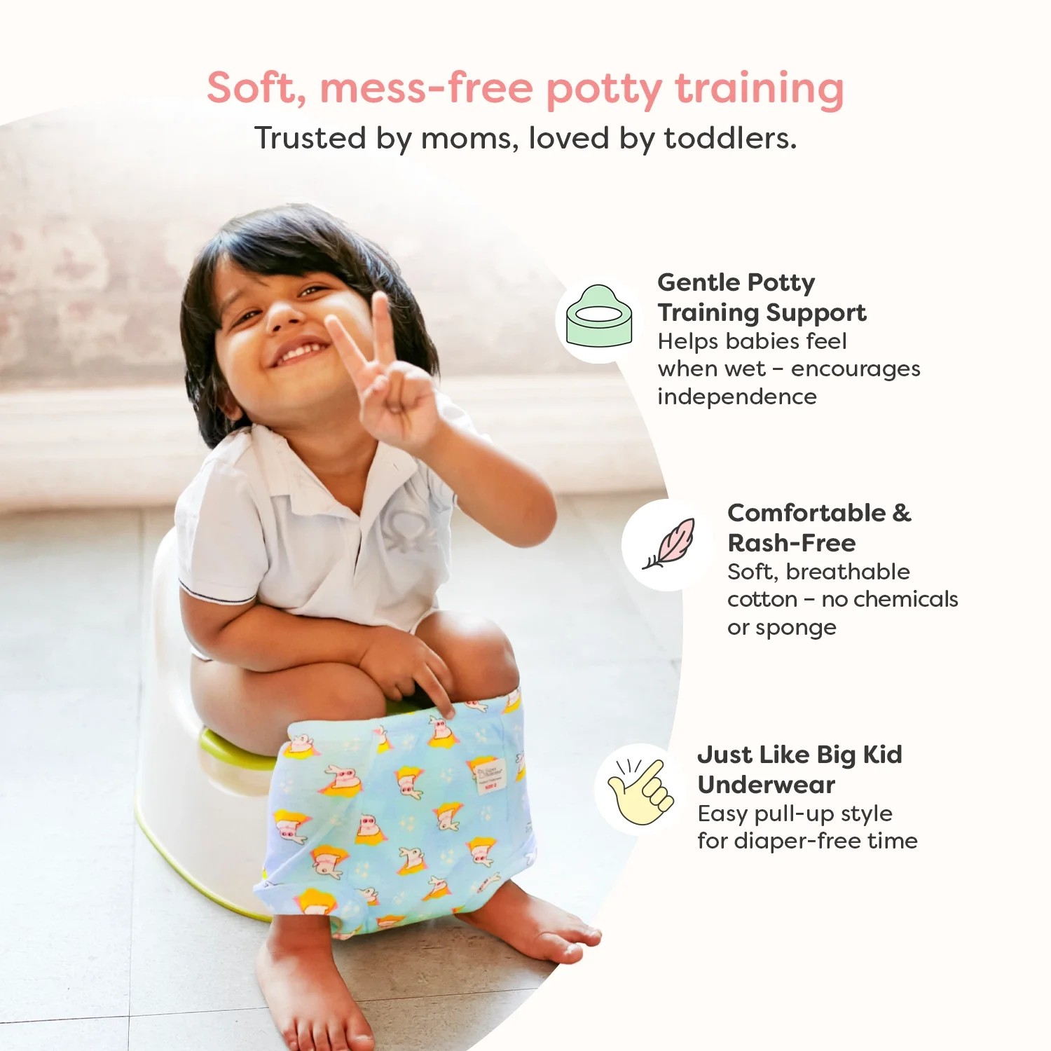 Freshkins Sweet Baby Pants Leakproof Fun for Active Babies