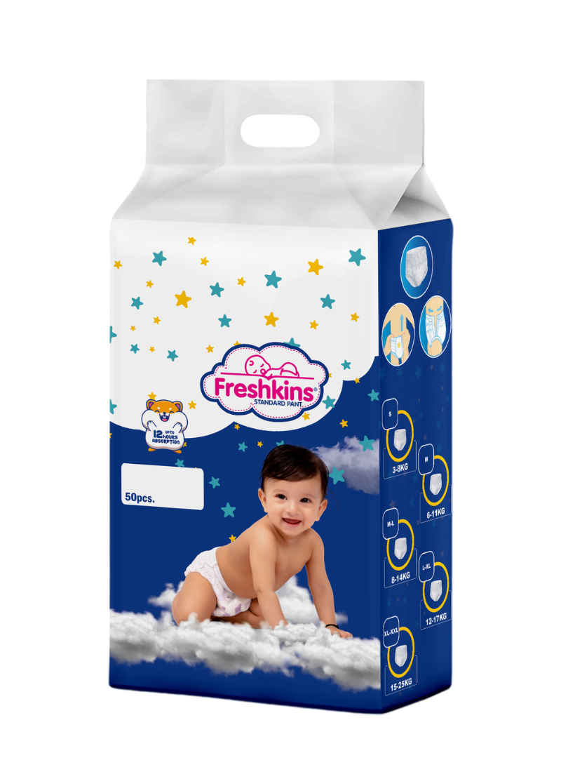 Freshkins Blue Standard Baby Pants For Babies