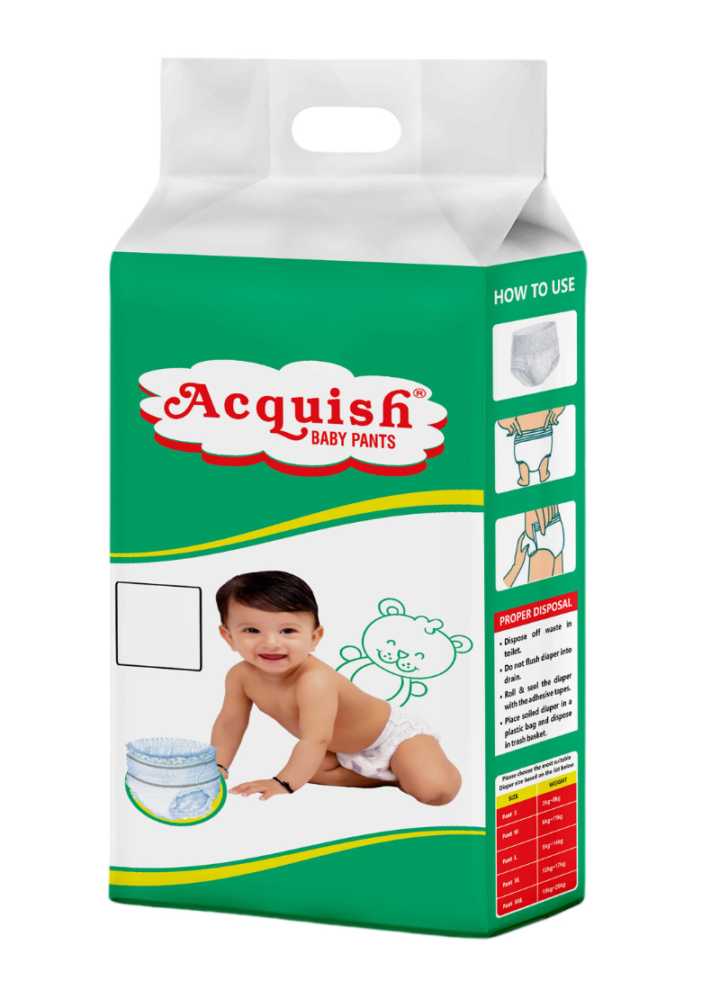 Acquish Premium Baby Diapers Customizable Fit & Easy Changes