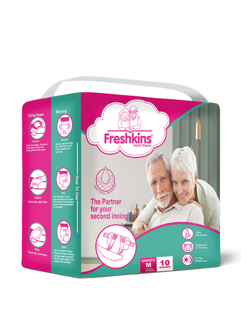 Freshkins Adult Diaper M [30-50 Inches] |Unisex|