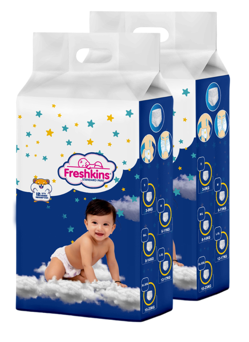 Freshkins Blue Standard Baby Pants For Babies