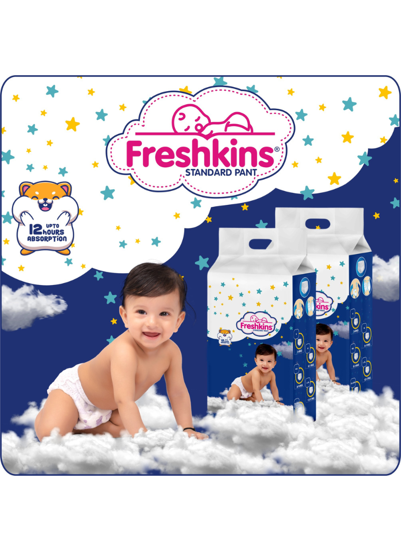 Freshkins Blue Standard Baby Pants For Babies